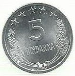 Albania - 5 Qindarka 1964 (Km# 39)