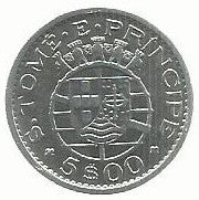 S. T. Principe - 5$00 1962 (Km# 20)