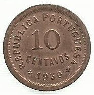 Cabo Verde - 10 Centavos 1930 (Km# 2)