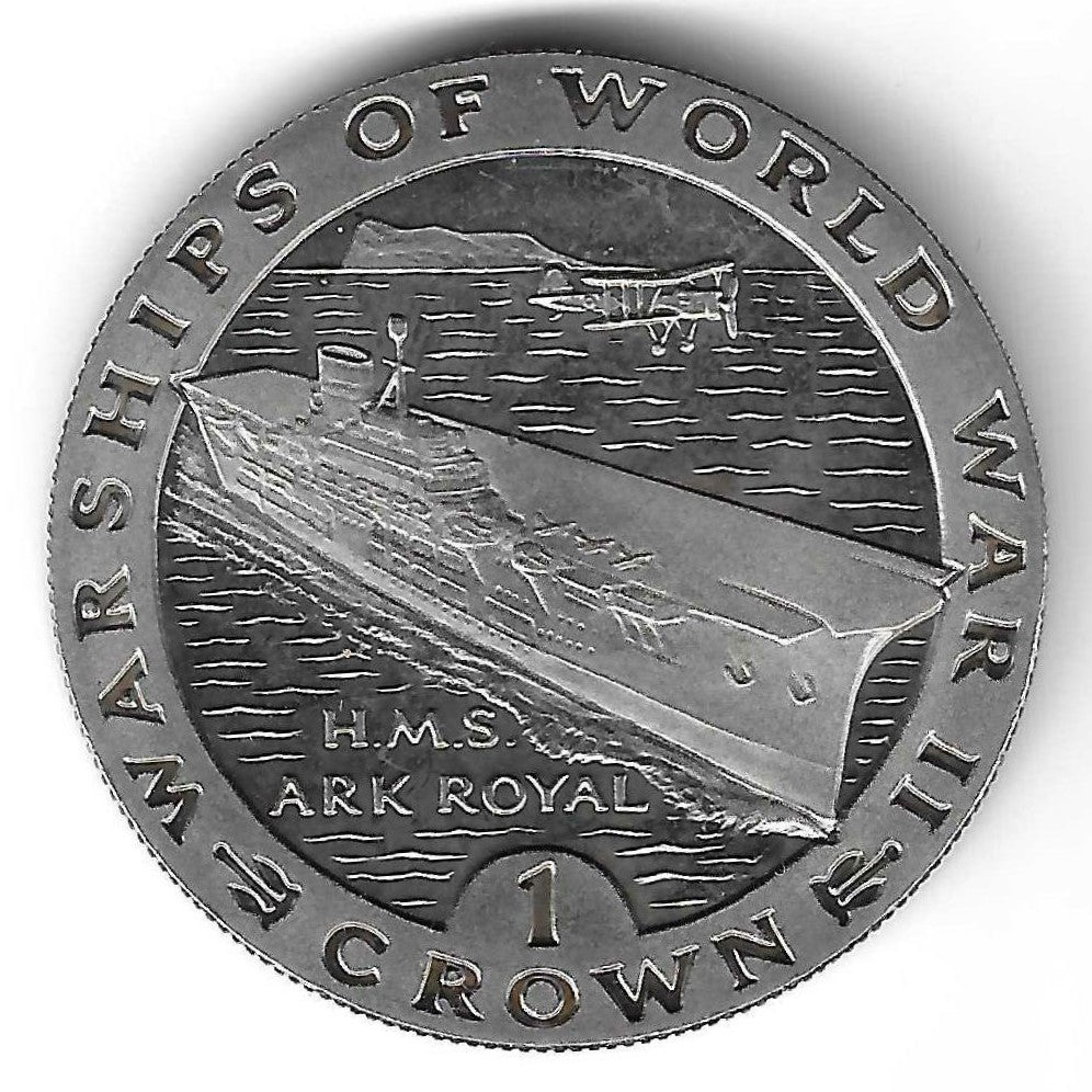 Gibraltar - 1 Crown 1993 (Km# 121) H.M.S. Ark Royal
