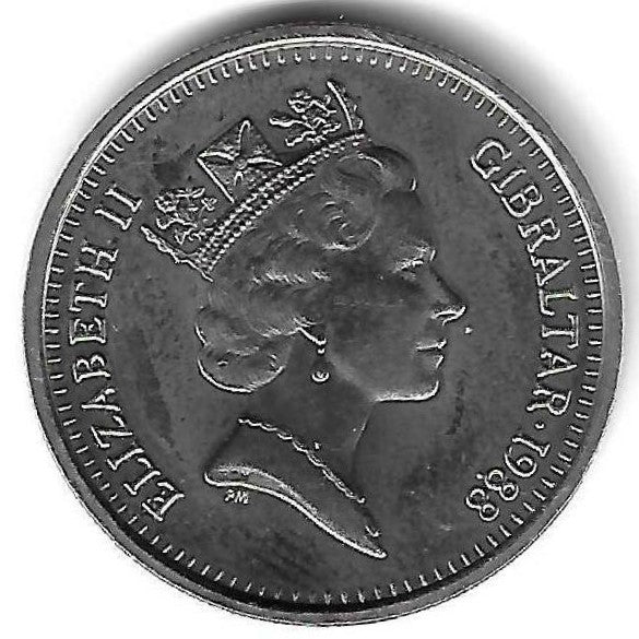 Gibraltar - 5 Pence 1988 (Km# 22.1)