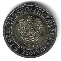 Polonia - 5 Zlotych 2021 (Km# ..) Castelo Watbrzych