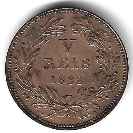 Portugal - V Reis 1882 (Km# 525)