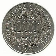 West African States - 100 Francos 1976 (Km# 4)