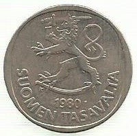 Finlandia - 1 Markka 1980 (Km# 49a)