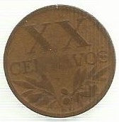 Portugal - XX Centavos 1948 (Km# 584)