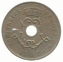 Belgica - 25 Centimos 1908 (Km# 63)