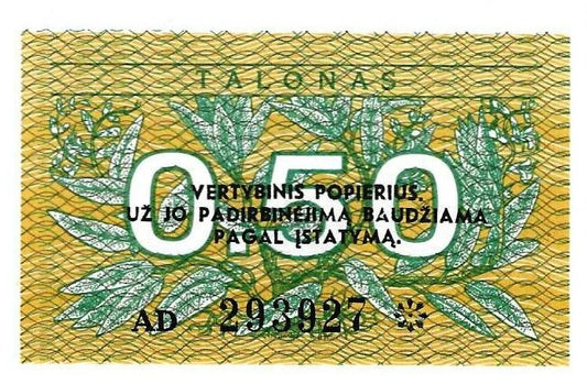 Lituania - 0,50 Talonas 1991 (# 31b)