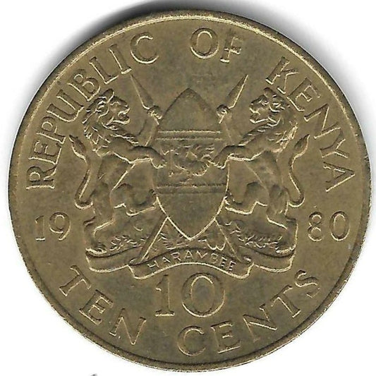 Quenia - 10 Centimos 1980 (Km# 18)