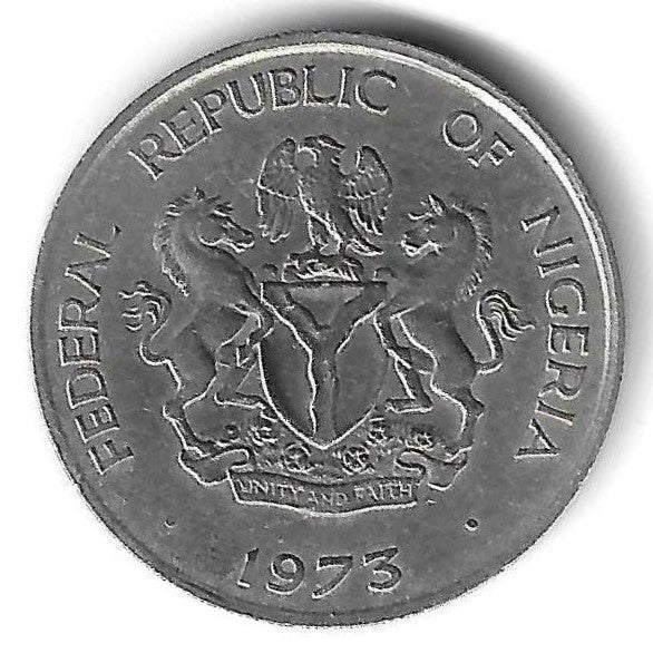 Nigeria - 10 Kobo 1973 (Km# 10.1)