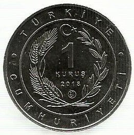 Turquia - 1 Kurus 2018 (Km# Novo) Marbled Duck