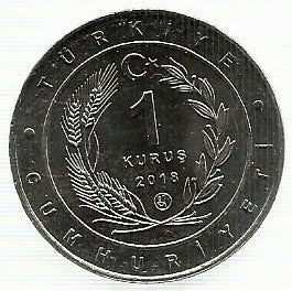 Turquia - 1 Kurus 2018 (Km# Novo) Eurasian Scops Owl