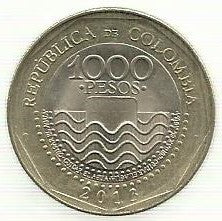 Colombia - 1000 Pesos 2013 (Km# 299)