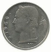 Belgica - 1 Franco 1966 (Km# 142)