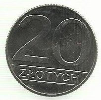 Polonia - 20 Zlotych 1990 (Km# 153.2)