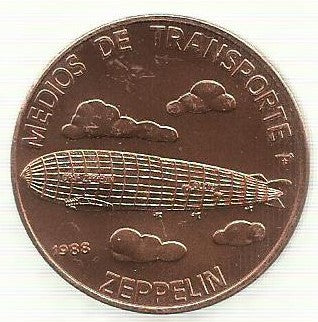 Cuba - 1 Peso 1988 (Km# 269) Zeppelin