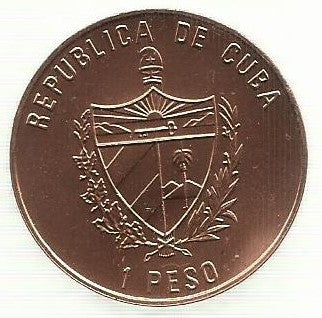 Cuba - 1 Peso 1993 (Km# 509) Abraham Lincoln