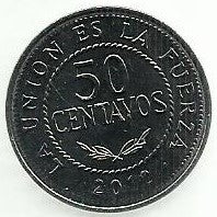 Bolivia - 50 Centavos 2012 (Km# 216)