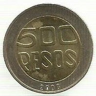 Colombia - 500 Pesos 2008 (Km# 286)