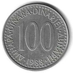 Jugoslavia - 100 Dinara 1988 (Km# 114)