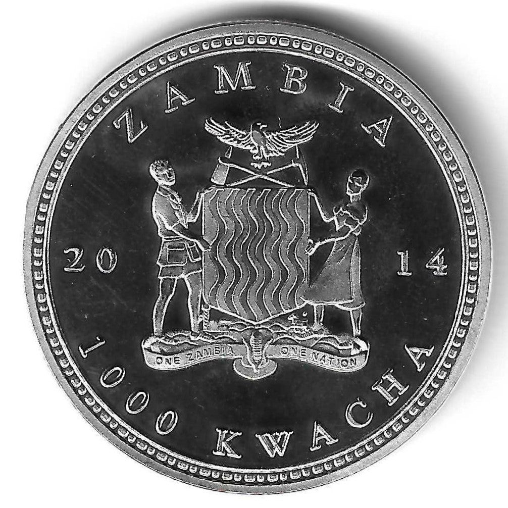Zambia - 1000 Kwacha 2014 (Km# ..) Zebras
