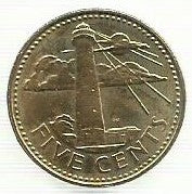 Barbados - 5 Centimos 2000 (Km# 11)