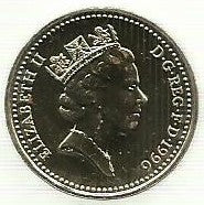 Inglaterra - 1 Libra 1996 (Km# 972)