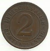 Alemanha - 2 Rentenpfennig 1924 (Km# 39)