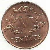 Colombia - V Centavos 1973 (Km# 206a)