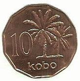 Nigéria - 10 Kobo 1991 (Km# 12)