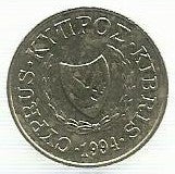 Chipre - 2 Centimos 1994 (Km# 54.3)