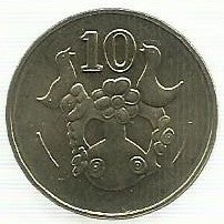Chipre - 10 Centimos 2004 (Km# 56.3)