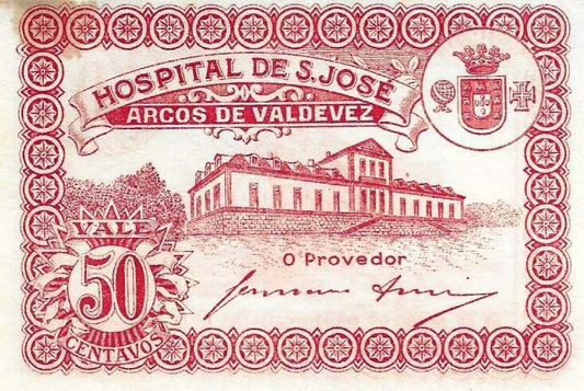 Portugal - 50 Centavos ND (# NL) Hospital S. José