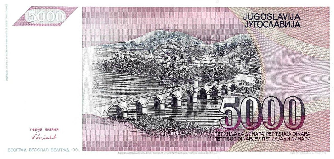 Jugoslavia - 5000 Dinara 1991 (# 111)