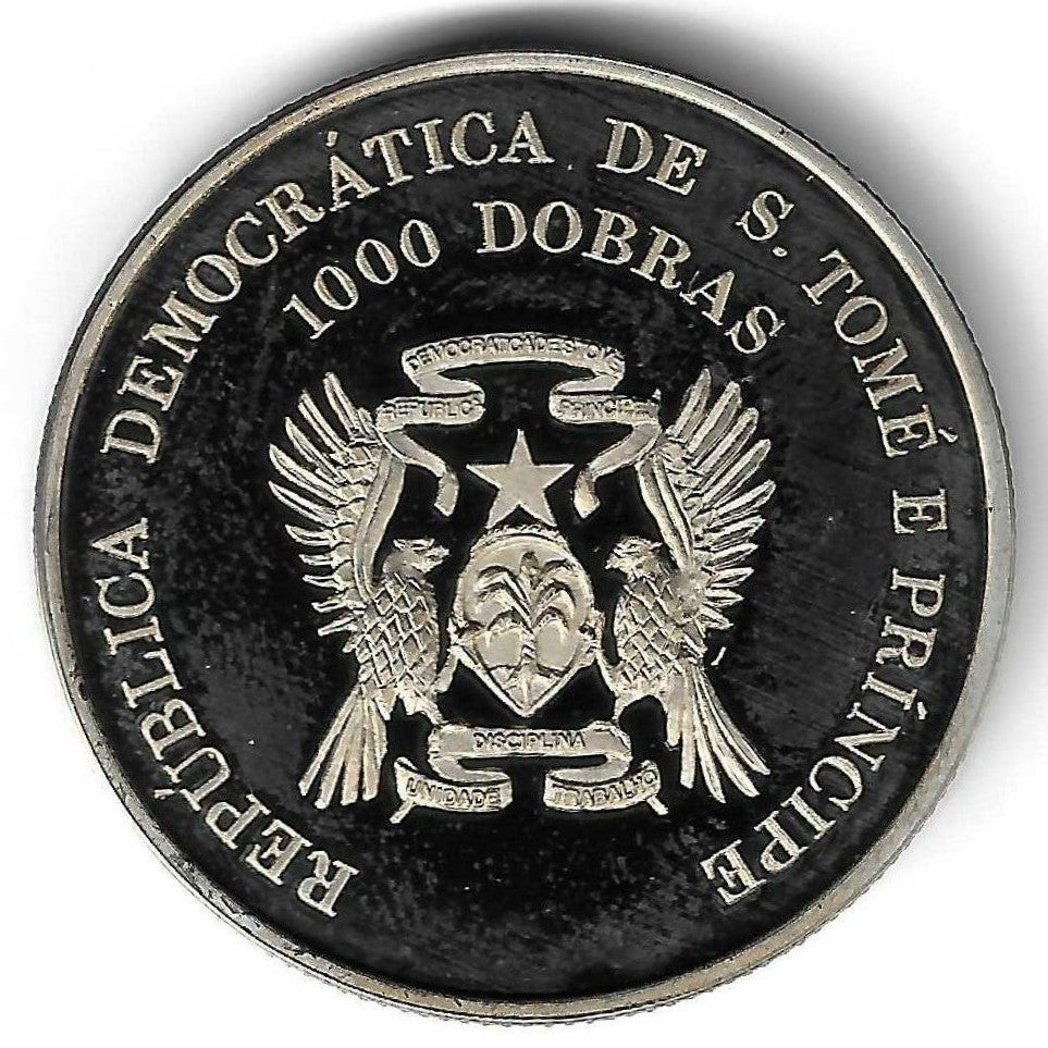 S. Tomé Principe - 1000 Dobras 1996 (Km# 64) Ginástica