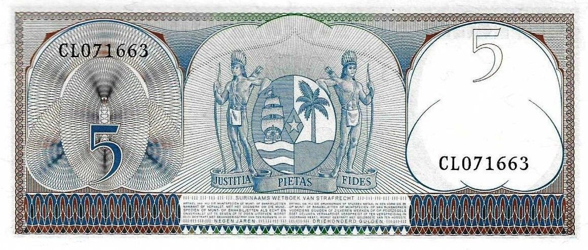 Suriname - 5 Gulden 1963 (# 120b)