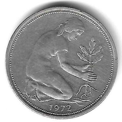 Alemanha - 50 Pfennig 1972 (D)(Km# 109)