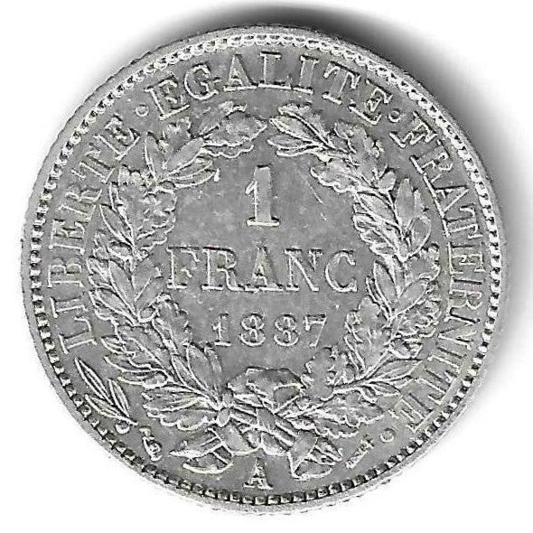 Portugal - 1 Franco (200 Reis) 1887 (A) (Km# 822.1)