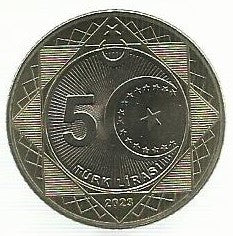 Turquia - 5 Lira 2023 (Km# ..) 100º Rep. Turca
