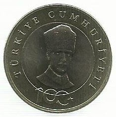 Turquia - 5 Lira 2023 (Km# ..) 100º Rep. Turca