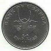 Uganda - 50 Shillings 2007 (Km# 66)