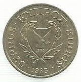 Chipre - 2 Centimos 1983 (Km# 54.1)
