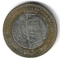 Mexico - 10 Pesos 2012 (Km# 956) Batalha de Puebla
