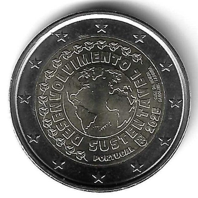 Portugal - 2 Euro 2025 (Km# ..) Desenvolvimento Sustentavel