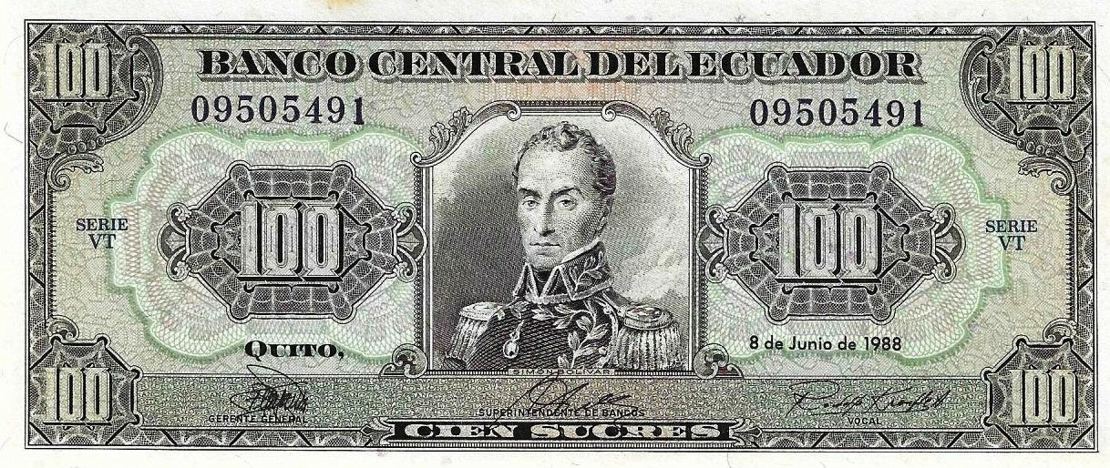 Equador - 100 Sucres 1988 (# 123Aa)