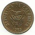 Colombia - 5 Pesos 1989 (Km# 280)