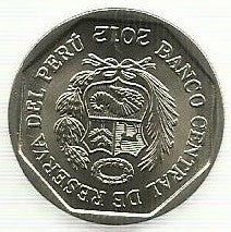 Peru - 1 Novo Sol 2012 (Km# 364) Templo Sol Vilcashuman