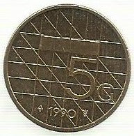Holanda - 5 Gulden 1990 (Km# 210)