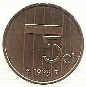 Holanda - 5 Cents 1999 (Km# 202)