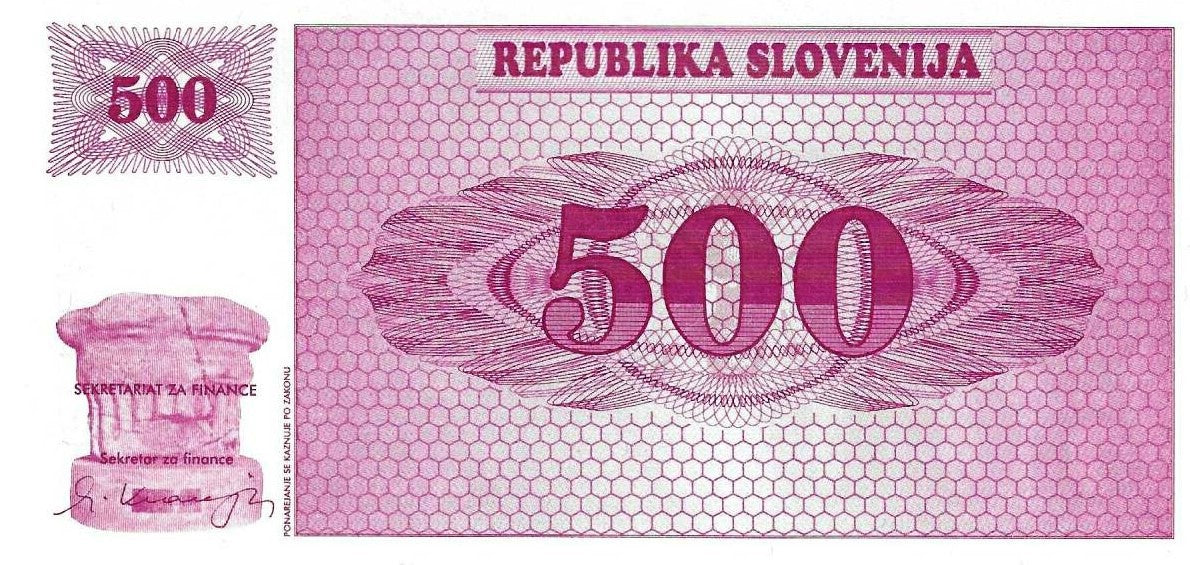 Eslovenia - 500 Tolarjev 1992 (# 8bS)